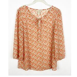 Banana Republic Factory Giraffe Peasant Top Size Medium